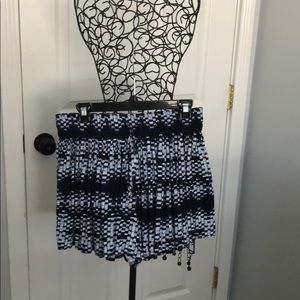 Navy blue and white shorts